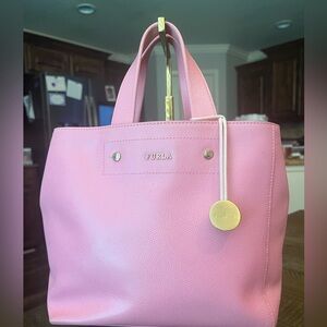 Furla Pink Leather Tote Bag